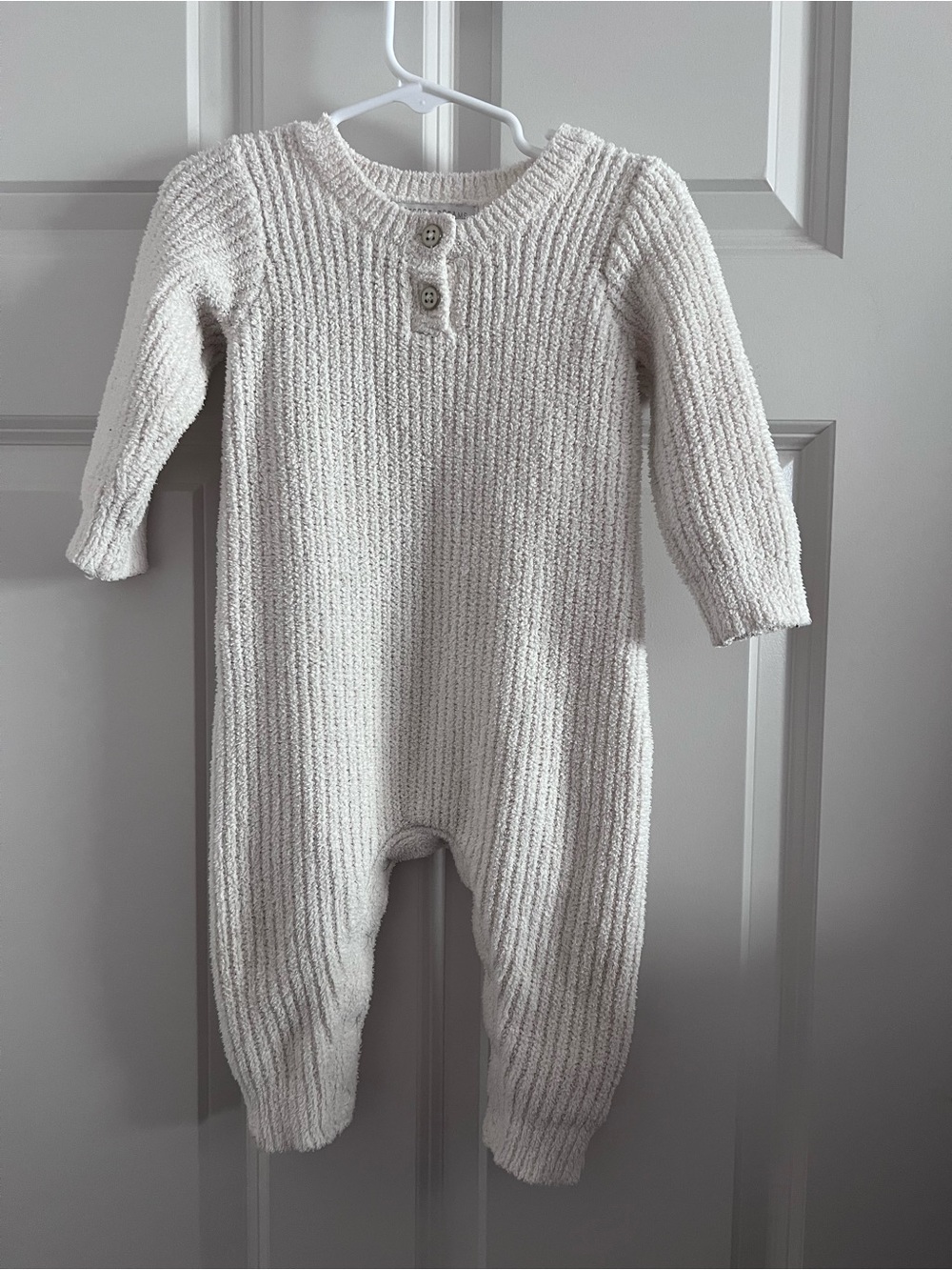 Barefoot Dreams Cream Knit One-Piece Romper